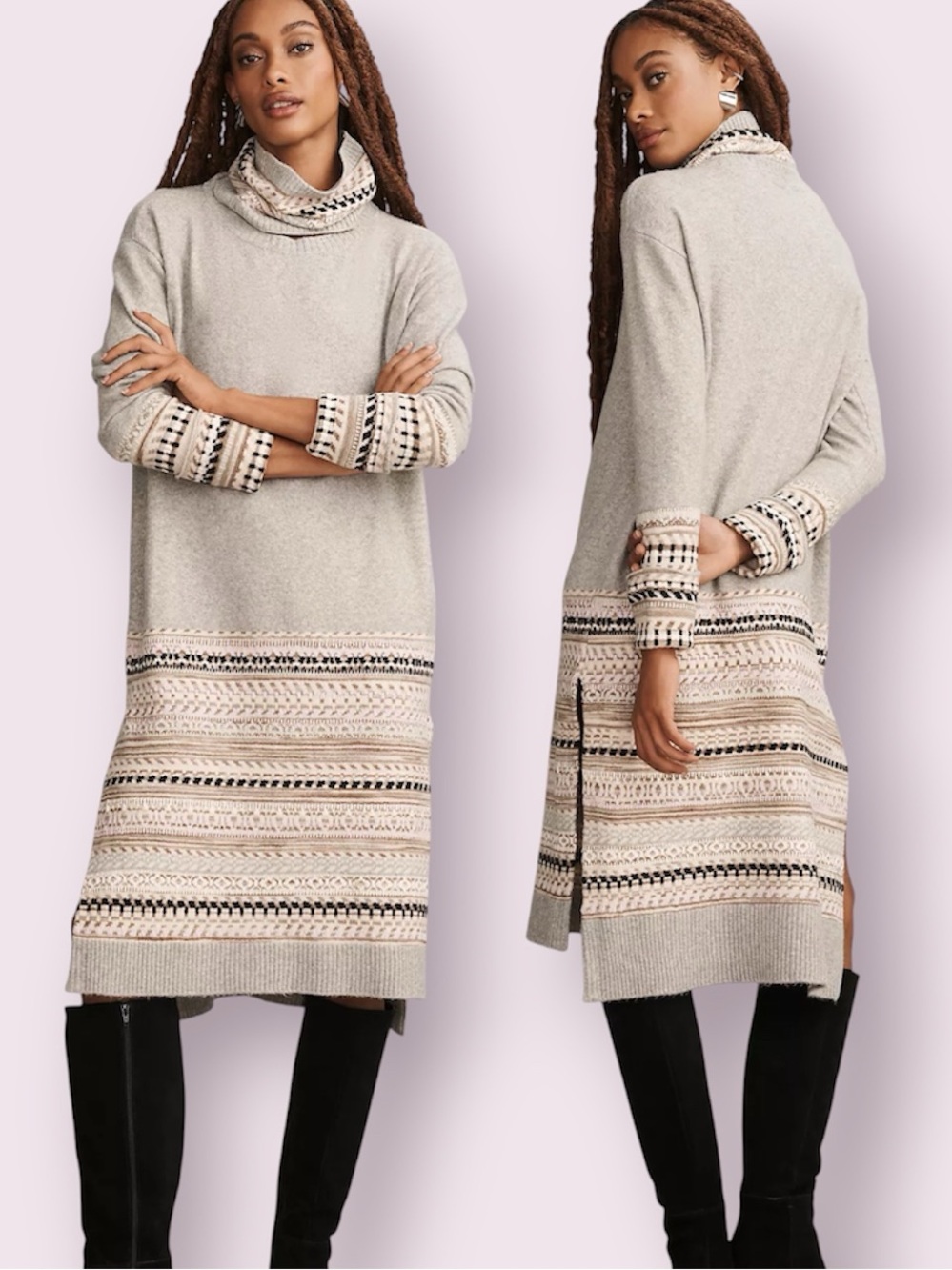 Anthropologie Daily Practice Detachable Turtleneck Jumper Sweater Dress Small